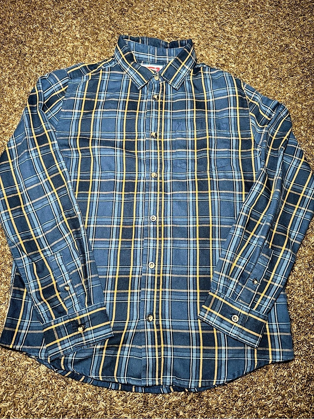 Wrangler Boys Plaid Button Down Size Large 14/16
